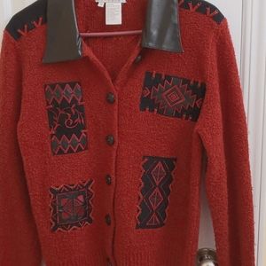 Nancy Bolen City girl button-up cardigan medium
